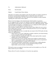 Sample Unsafe School Choice Option letter to