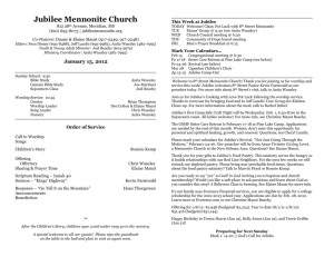 Sunday School - Jubilee Mennonite Church