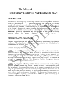 TCNJ Emergency Response & Recovery Plan