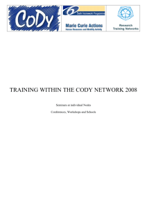 TRAINING WITHIN THE CODY NETWORK 2008