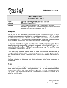 11-2 Approved and Unapproved Devices in Research