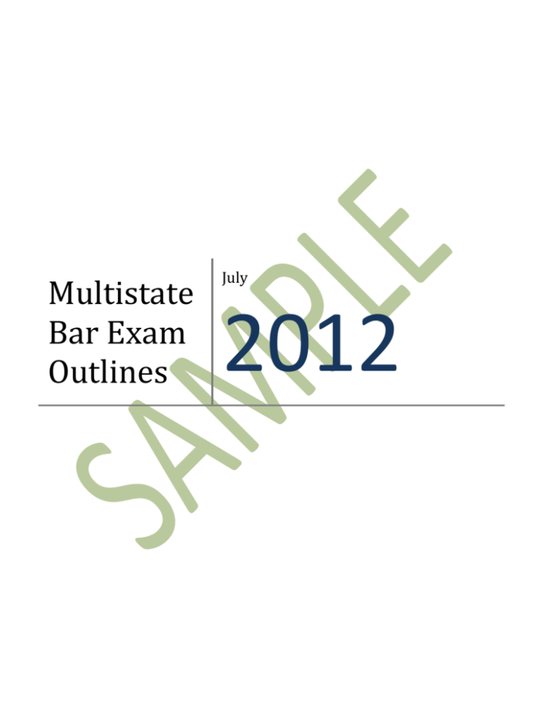 Multistate Bar Exam Outlines