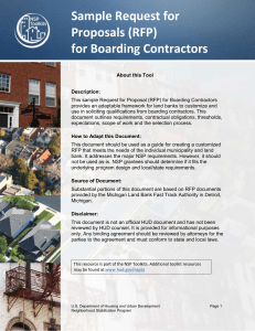 NSP Sample RFP for Boarding Contractors