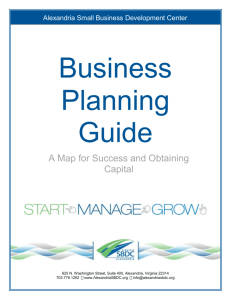 Business Planning Guide - Alexandria Small Business Development
