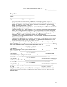 PERSONAL MANAGEMENT CONTRACT
