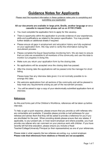 Application Guidance Notes - John of Rolleston Primary School