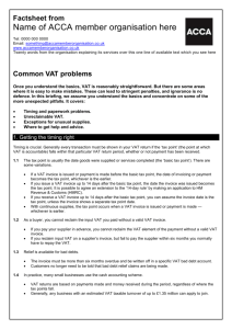 Common VAT problems