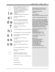 I nside T his I ssue - ARCH Disability Law Centre