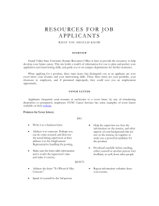 resources for job applicants - Grand Valley State University