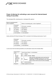 Form / Template Power of attorney for activating a user account for