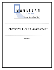 Behavioral Health Assessment