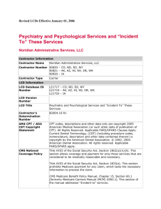 Psychiatry and Psychological Services and “Incident To” These