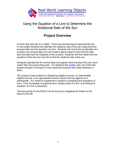 Using the Equation of a Line to Determine the Rotational