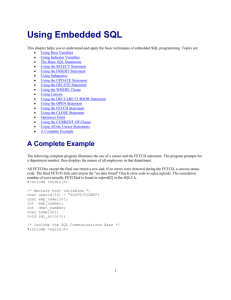 Using Embedded SQL