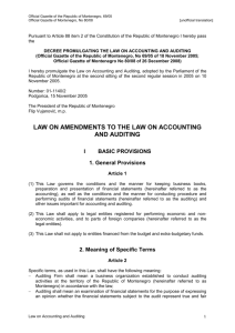 lawon amendments to the law on accounting and auditing