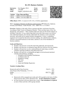 BA 253: Business Statistics