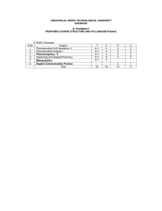 Proposed Course Structure and Syllabus. B. Pharmacy II