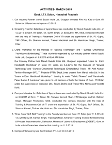 Activity Report March 2015 - govt. industrial training institute