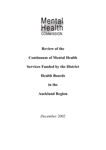 Review of the Continuum of Mental Health Services Funded by the