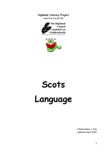 Scots Language - HIGHLAND LITERACY