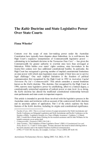 The Kable Doctrine - Australasian Study of Parliament Group