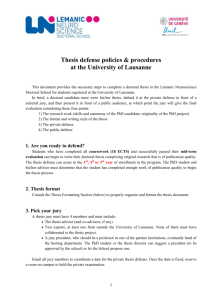 Thesis defense policies & procedures at the University of Lausanne