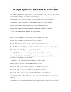 Abridged SparkNotes Timeline of the Korean War