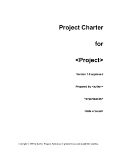 Wiegers Project Charter Template