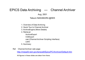 Data Archiving in EPICS --