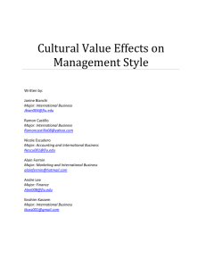 Cultural Value Effects on Management Style