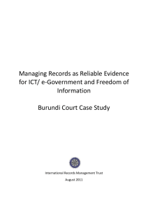 BURUNDI COURT CASE STUDY - International Records