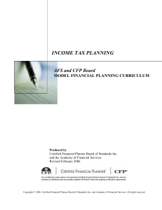 AFS and CFP Board Joint Model Financial Planning Curriculum