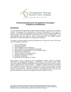Boundaries to the scope of occupational therapy