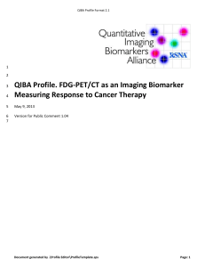 FDG-PET/CT as an Imaging Biomarker Measuring