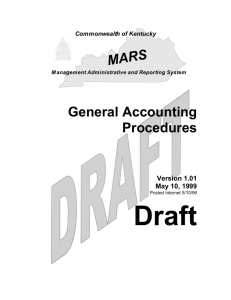 MARS General Accounting Procedures