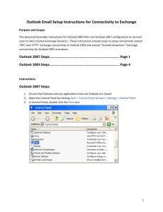 How to Set Up Outlook 2003 or 2007 Hosted on IAG's Exchange