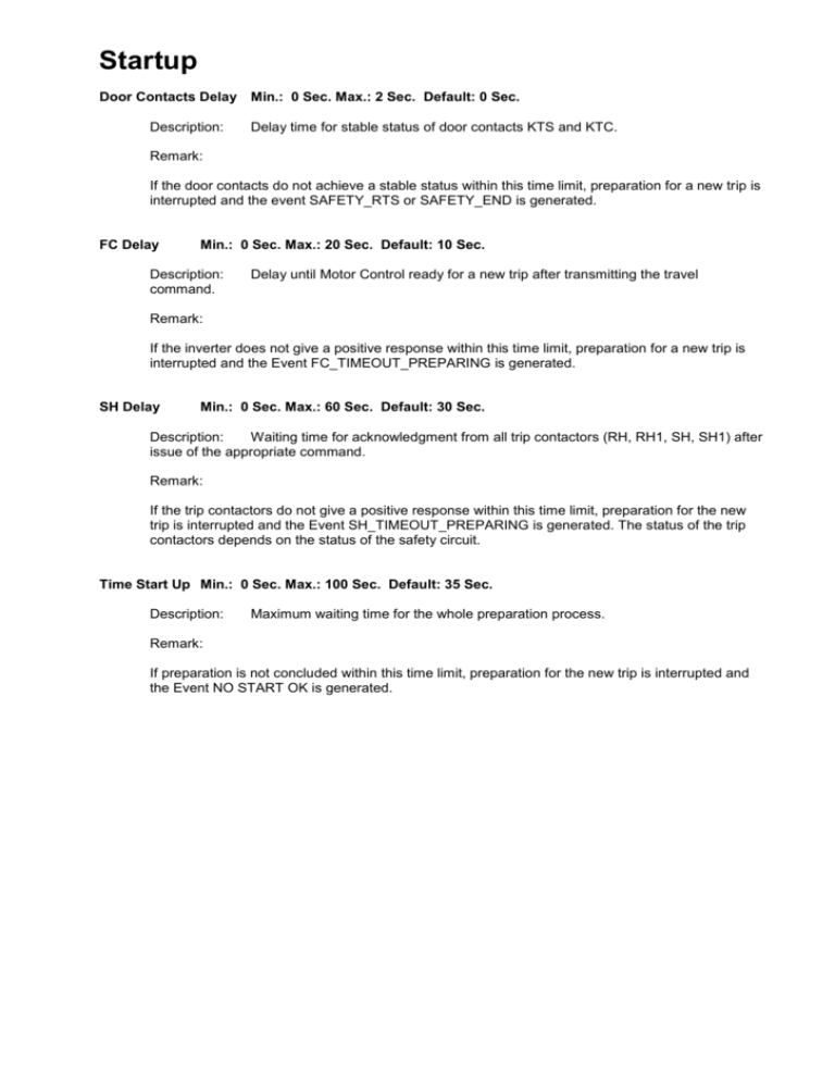 Various drive parameters