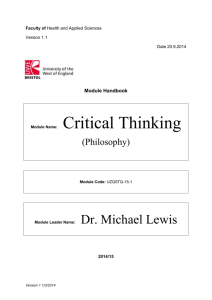 Critical Thinking