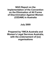 CEDAW Shadow Report - People With Disability Australia