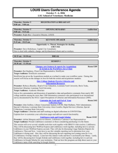 LOUIS Users Conference Agenda