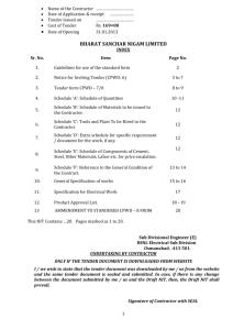 NOTICE INVITING TENDER No: 6(1)