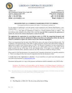 Registration of an FME - liberian corporate registry