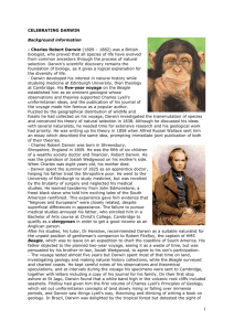 CELEBRATING DARWIN Background information