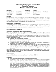 minutes of last meeting - Waverley Community Association Waverley