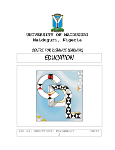 EDU 201 - University Of Maiduguri