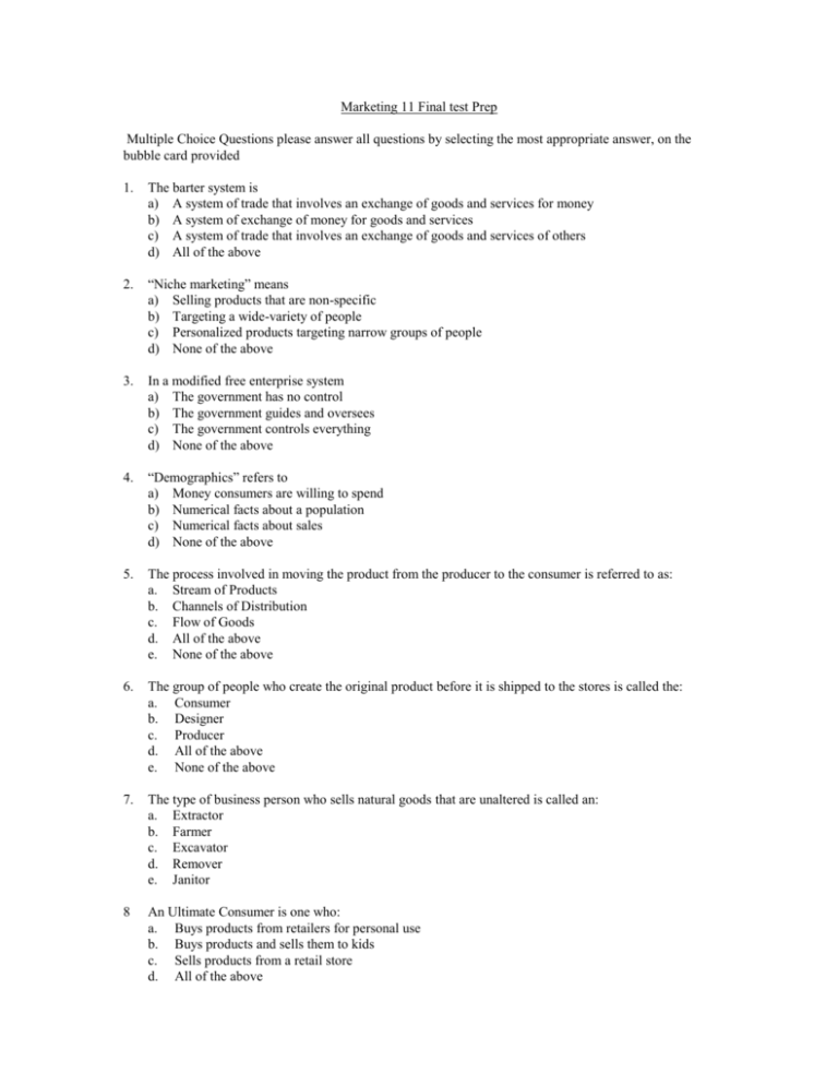 marketing research final exam questions