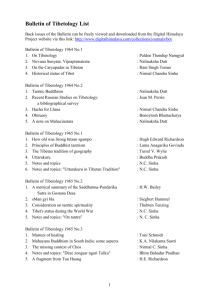 Bulletin of Tibetology List - Namgyal Institute of Tibetology