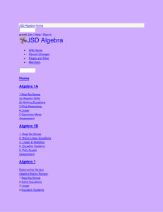 JSD Algebra - Proportion Worksheet