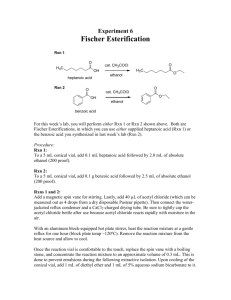 Fischer Esterification: Ethyl Laurate