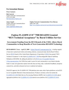 Fujitsu FLASHWAVE® 7500 ROADM Granted “RUS Technical